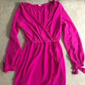 Beautiful magenta pink long sleeve dress